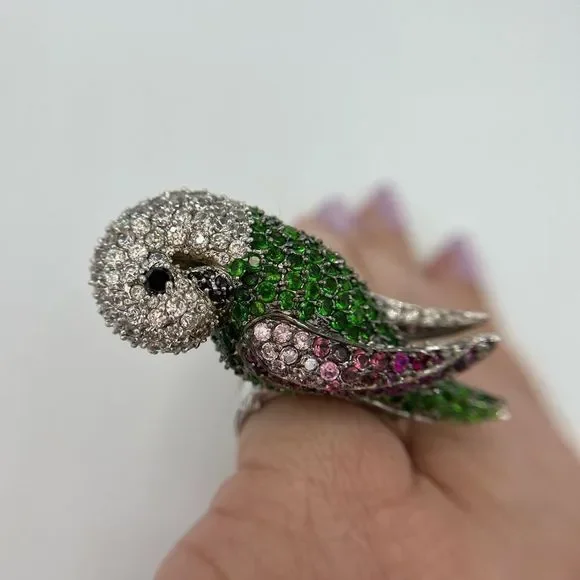 NEW RHODIUM PLATED CZ PARROT RING - Picture 16 of 16